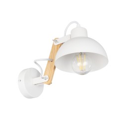 GRANT 00903 Μοντέρνο Φωτιστικό Τοίχου - Απλίκα με Ντουί 1 x E27 AC 220-240V IP20 - Λευκό & Μπεζ - Μ15 x Π23 x Υ22cm