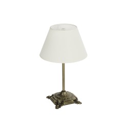 AΝΤΙQUE 204-0142 Vintage Επιτραπέζιο Φωτιστικό Πορτατίφ με Ντουί 1 x E27 AC 220-240V IP20 - Μπρούτζινο & Λευκό - Μ22,5 x Π22,5 x Υ37cm