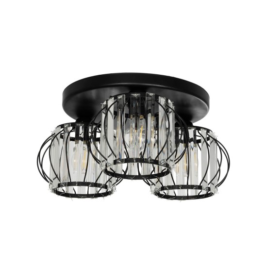 ILLUME 201-0100 Vintage Φωτιστικό Οροφής Κρύσταλλα Τρίφωτο 3 x E27 IP20 Μαύρο & Χρυσό Μέταλλο με Διάφανο Κρύσταλλο - Μ35 x Π35 x Υ40cm ILLUME 201-0100 Vintage Φωτιστικό Οροφής Κρύσταλλα Τρίφωτο 3 x E27 IP20 Μαύρο & Χρυσό Μέταλλο με Διάφανο Κρύσταλλο - Μ35 x Π35 x Υ40cm