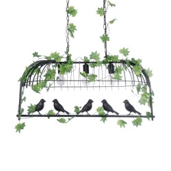 NEST 01646 Vintage Κρεμαστό Φωτιστικό Οροφής με Ντουί 3 x E27 AC 220-240V IP20 - Μαύρο & Πράσινο - Μ86 x Π38 x Y37cm