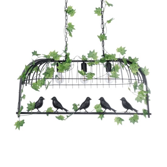 NEST 01646 Vintage Κρεμαστό Φωτιστικό Φιγούρα Τρίφωτο 3 x E27 IP20 Μαύρο Μέταλλο με Πράσινο Πλαστικό - Μ85.5 x Π37.5 x Y38cm NEST 01646 Vintage Κρεμαστό Φωτιστικό Οροφής με Ντουί 3 x E27 AC 220-240V IP20 - Μαύρο & Πράσινο - Μ85.5 x Π37.5 x Y38cm
