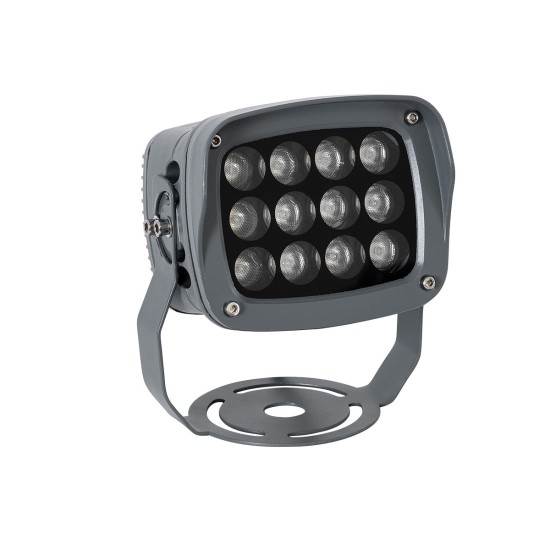 FLOODXENA 90124 Προβολέας Σποτ Wall Washer LED 12W 1020lm 10° AC 220-240V Αδιάβροχο IP65 Μπλε - Bridgelux SMD Chip - Γκρι Ανθρακί - Μ13.5 x Π11 x Υ15cm - 3 Χρόνια Εγγύηση