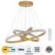 DIAMOND TRIO 61137-DECO Μοντέρνο Κρεμαστό Φωτιστικό Οροφής LED 100W 12123lm 360° AC 220-240V IP20 Ρυθμιζόμενο Λευκό CCT με Χειριστήριο από 2700K έως 6000K Dimmable - Lumileds SMD Chip - Χρυσό Βούρτσας - Μ60 x Π60 x Υ60cm - 3 Χρόνια Εγγύηση