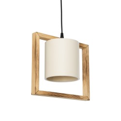 CUP 203-0050 Vintage Κρεμαστό Φωτιστικό Οροφής με Ντουί 1 x E27 AC 220-240V IP20 - Μπεζ & Λευκό - Μ28 x Π14 x Υ24cm