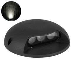 STEPLUNA 90617 Φωτιστικό Σκαλοπατιού / Διαδρόμου LED 3W 345lm 10° DC 24V Αδιάβροχο IP65 Φυσικό Λευκό 4500K Dimmable - Bridgelux SMD Chip - Μαύρο Ματ - Μ12 x Π12 x Υ3cm - 3 Χρόνια Εγγύηση