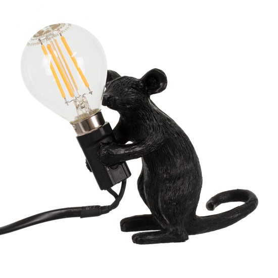 MOUSE 00678 Vintage Επιτραπέζιο Φωτιστικό Πορτατίφ Μονόφωτο 1 x E12 IP20 Μαύρο Πλαστικό - Μ12 x Π4 x Υ10cm MOUSE 00678 Vintage Επιτραπέζιο Φωτιστικό Πορτατίφ Μονόφωτο 1 x E12 IP20 Μαύρο Πλαστικό - Μ12 x Π4 x Υ10cm