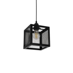 JAULA 204-0181 Μοντέρνο Κρεμαστό Φωτιστικό Οροφής Μονόφωτο 1 x E27 AC 220-240V IP20 Μαύρο - Μ16 x Π16 x Υ16cm