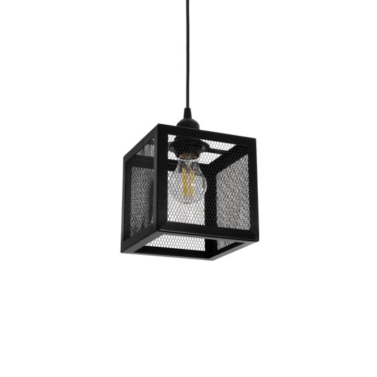 JAULA 204-0181 Μοντέρνο Κρεμαστό Φωτιστικό Οροφής Μονόφωτο 1 x E27 AC 220-240V IP20 Μαύρο - Μ16 x Π16 x Υ16cm