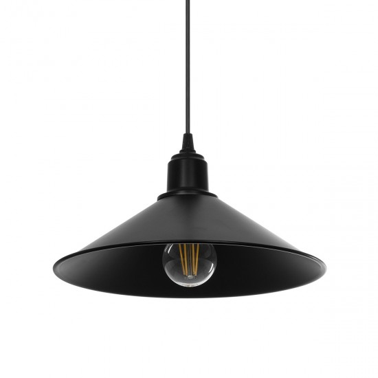 FERRO 203-0084 Μοντέρνο Κρεμαστό Φωτιστικό Οροφής με Ντουί 1 x E27 AC 220-240V IP20 - Μαύρο - Μ30 x Π30 x Υ15cm