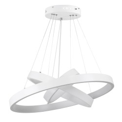 NEMESIS TRIO 61168-DECO Μοντέρνο Κρεμαστό Φωτιστικό Οροφής LED 100W 12123lm 360° AC 220-240V IP20 Ρυθμιζόμενο Λευκό CCT με Χειριστήριο από 2700K έως 6000K Dimmable - Lumileds SMD Chip - Λευκό Ματ - Μ60 x Π60 x Υ60cm - 3 Χρόνια Εγγύηση