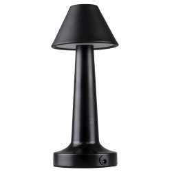 MOLLY 76515 Επαναφορτιζόμενο Επιτραπέζιο Φωτιστικό Πορτατίφ LED 1.5W 105lm 120° DC 5V IP44 Θερμό Λευκό 2700K Dimmable Μαύρο Αλουμίνιο - Μ10 x Π10 x Υ23cm - 2 Xρόνια Εγγύηση