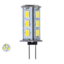 G4BACK 76133 Λάμπα G4 LED 5W 500lm 320° DC 12-24V IP20 Ψυχρό Λευκό 6000K Dimmable - Sanan SMD Chip - Back Pin - Μ1.8 x Π1.8 x Υ4.3cm - 2 Χρόνια Εγγύηση