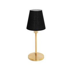 GLOSSY 204-0056 Μοντέρνο Επιτραπέζιο Φωτιστικό Πορτατίφ με Ντουί 1 x E14 AC 220-240V IP20 - Χρυσό & Μαύρο - Μ14 x Π14 x Υ36cm