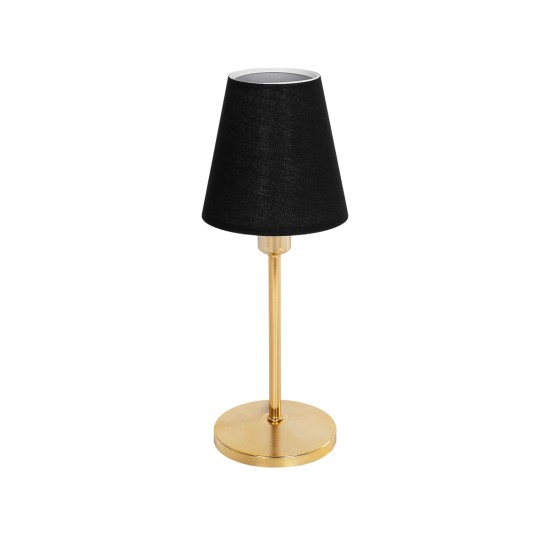 GLOSSY 204-0056 Μοντέρνο Επιτραπέζιο Φωτιστικό Πορτατίφ με Ντουί 1 x E14 AC 220-240V IP20 - Χρυσό & Μαύρο - Μ14 x Π14 x Υ36cm