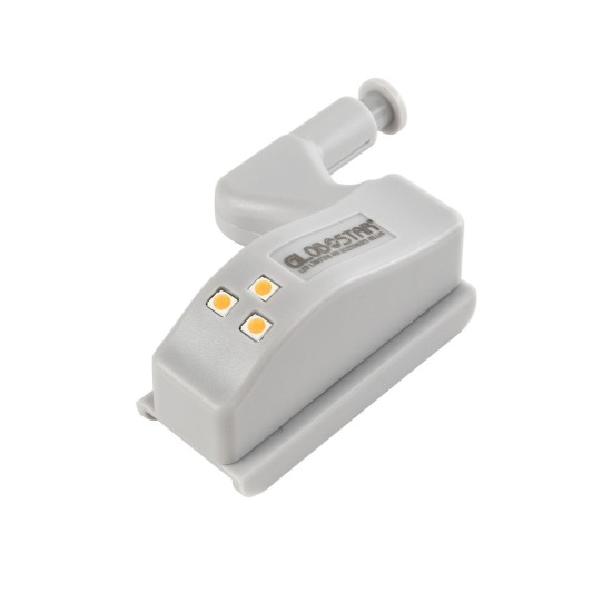 CLOSET 79641 Φωτιστικό Ντουλάπας LED για Μεντεσέ με Διακόπτη On/Off Κουμπωτό με Μπαταρία(Δεν συμπεριλαμβάνεται) - Θερμό Λευκό 2700K - Μ7 x Π4 x Υ2.5cm