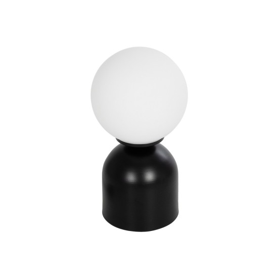 MAGIC 204-0132 Μοντέρνο Επιτραπέζιο Φωτιστικό Πορτατίφ με Ντουί 1 x E14 AC 220-240V IP20 - Μαύρο & Λευκό - Μ15 x Π15 x Υ28cm