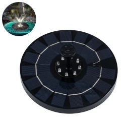 FOUNTAIN 71532 Διακοσμητικό Συντριβάνι LED 3W 150lm 120° DC 5V με Φωτοβολταϊκό Panel 5V 0.2W & Επαναφορτιζόμενη Μπαταρία Li-ion 3.2V 1500mAh Αδιάβροχο IP68 Ψυχρό Λευκό 6000K - Sanan Diode Chip - Μαύρο - 4 Μπέκ Ψεκασμού - Μ18 x Π18 x Υ8cm - 1 Χρόνο Εγγ