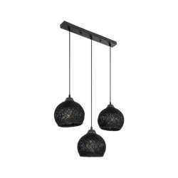 YASAM 203-0026 Vintage Κρεμαστό Φωτιστικό Οροφής με Ντουί 3 x E27 AC 220-240V IP20 - Μαύρο - Μ45 x Π18 x Υ30cm