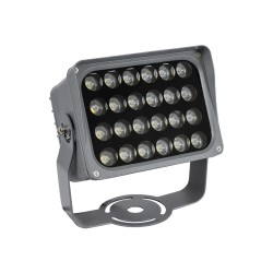 FLOODXENA 90129 Προβολέας Σποτ Wall Washer LED 24W 2760lm 10° AC 220-240V Αδιάβροχο IP65 Φυσικό Λευκό 4500K - Bridgelux SMD Chip - Γκρι Ανθρακί - Μ18 x Π13.5 x Υ18cm - 3 Χρόνια Εγγύηση