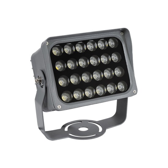 FLOODXENA 90129 Προβολέας Σποτ Wall Washer LED 24W 2760lm 10° AC 220-240V Αδιάβροχο IP65 Φυσικό Λευκό 4500K - Bridgelux SMD Chip - Γκρι Ανθρακί - Μ18 x Π13.5 x Υ18cm - 3 Χρόνια Εγγύηση