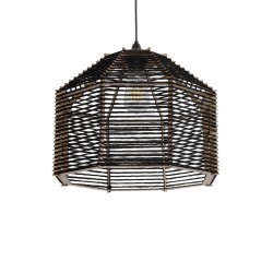VORK 205-0027 Boho Κρεμαστό Φωτιστικό Οροφής με Ντουί 1 x E27 AC 220-240V IP20 - Μαύρο - M40 x Π40 x Υ36cm