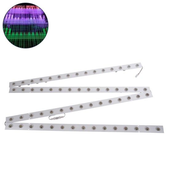 90119 4 x Digital Pixel Addressable Facade Aluminum Bars - 4 x Ψηφιακές Μπάρες Αλουμινίου Πρόσοψης Κτιρίων LED SMD 3535 45W 60LED 60PIXEL SPI/TTL Protocol IC UCS512B 2700lm 120° DC 12V IP67 RGB - Ασημί Σώμα - Μ400 x Π4.5 x Υ3.6cm - 4 Μπάρες