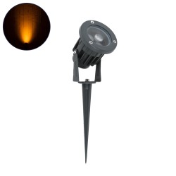 TREETZINA 90350 Φωτιστικό Σποτ για Φυτά - Δέντρα με Βάση Κήπου / Καρφωτό LED 3W 315lm 10° DC 24V Αδιάβροχο IP65 Ultra Θερμό Λευκό 2200K Dimmable - Bridgelux SMD Chip - Γκρι Ανθρακί - Μ10.5 x Π7.5 x Υ7.5cm - 3 Χρόνια Εγγύηση