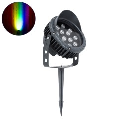 TREEVINA 90362 Φωτιστικό Σποτ με Αντιθαμβωτική Γρίλια για Φυτά - Δέντρα με Βάση Κήπου / Καρφωτό LED 24W 2040lm 10° DC 24V Αδιάβροχο IP65 Πολύχρωμο RGBW Dimmable DMX512 - Bridgelux SMD Chip - Γκρι Ανθρακί - Μ21.5 x Π18.3 x Υ14cm - 3 Χρόνια Εγγύηση