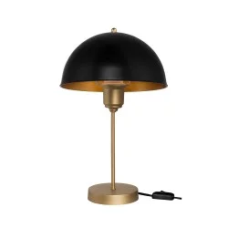 GAZETA 203-0305 Μοντέρνο Επιτραπέζιο Φωτιστικό Πορτατίφ με Ντουί 1 x E27 AC 220-240V IP20 - Μαύρο & Χρυσό - Μ25 x Π25 x Υ39cm