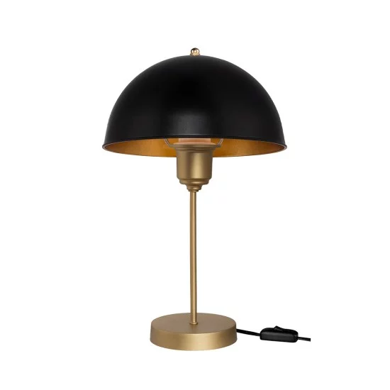 GAZETA 203-0305 Μοντέρνο Επιτραπέζιο Φωτιστικό Πορτατίφ με Ντουί 1 x E27 AC 220-240V IP20 - Μαύρο & Χρυσό - Μ25 x Π25 x Υ39cm