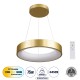 SALEM 61243 Μοντέρνο Κρεμαστό Φωτιστικό Οροφής LED 75W 8625lm 120° AC 220-240V IP20 Ρυθμιζόμενο Λευκό CCT με Χειριστήριο από 2700K έως 6000K Dimmable - Lumileds SMD Chip - Χρυσό - Μ45 x Π45 x Υ7cm - 3 Χρόνια Εγγύηση