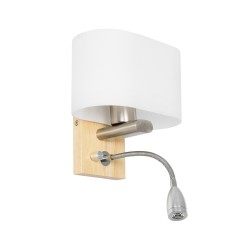 ELEGANT 01316 Μοντέρνο Φωτιστικό Τοίχου - Απλίκα Ξενοδοχείου Reading Light με Ντουί 1 x E27 LED 3W 360lm 36° AC 220-240V IP20 Θερμό Λευκό 2700K - Bridgelux COB Chip - Λευκό & Μπεζ - Μ15 x Π20 x Υ22.5cm - 2 Χρόνια Εγγύηση