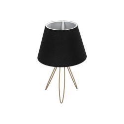 TRIP 204-0085 Μοντέρνο Επιτραπέζιο Φωτιστικό Πορτατίφ με Ντουί 1 x E27 AC 220-240V IP20 - Χρυσό & Μαύρο - Μ22 x Π22 x Υ34cm