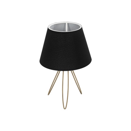 TRIP 204-0085 Μοντέρνο Επιτραπέζιο Φωτιστικό Πορτατίφ με Ντουί 1 x E27 AC 220-240V IP20 - Χρυσό & Μαύρο - Μ22 x Π22 x Υ34cm