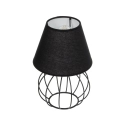 SHAPE 202-0057 Μοντέρνο Eπιτραπέζιο Φωτιστικό Πορτατίφ Μονόφωτο 1 x E27 IP20 Μαύρο Μέταλλο με Μαύρο Ύφασμα - Μ19 x Π19 x Υ28cm