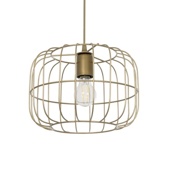 LUCANA 201-0074 Vintage Κρεμαστό Φωτιστικό Οροφής με Ντουί 1 x E27 AC 220-240V IP20 - Χρυσό - Μ29 x Π29 x Υ23cm