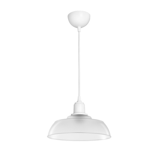 LOAN 203-0286 Μοντέρνο Κρεμαστό Φωτιστικό Οροφής με Ντουί 1 x E27 AC 220-240V IP20 - Λευκό Δίαφανο - Μ25.5 x Π25.5 x Υ17cm