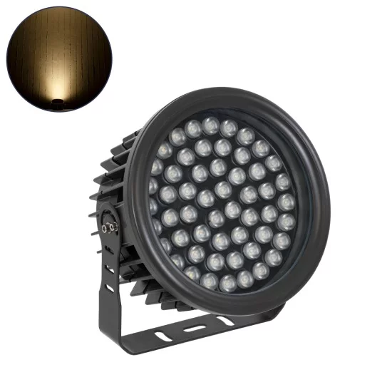 FLOOD-NEVA 90398 Προβολέας Σποτ Wall Washer LED 54W 4860lm 30° DC 24V Αδιάβροχο IP65 Θερμό Λευκό 3000K Dimmable - Μαύρο - Μ24.5 x Π24.5 x Υ14.7cm - 3 Χρόνια Εγγύηση
