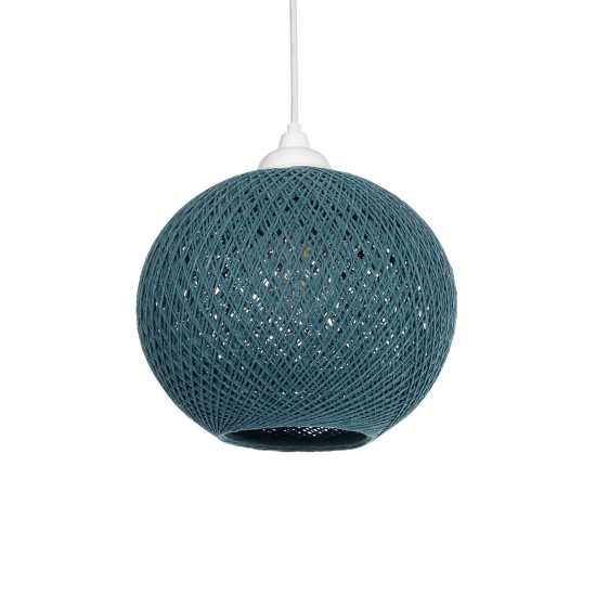 SOLEI 205-0012 Boho Κρεμαστό Φωτιστικό Οροφής με Ντουί 1 x E27 AC 220-240V IP20 - Τιρκουάζ - M20 x Π20 x Υ25cm
