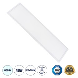 PANELETI 60212 Χωνευτό Panel Οροφής 120x30 LED 48W 4800lm 120° UGR<19 AC 220-240V IP20 Ψυχρό Λευκό 6000K - Lumileds SMD Chip & TÜV SÜD Driver - Λευκό Γαλακτερό - Μ120 x Π30 x Υ1.5cm / Q116 x 26cm - 5 Χρόνια Εγγύηση