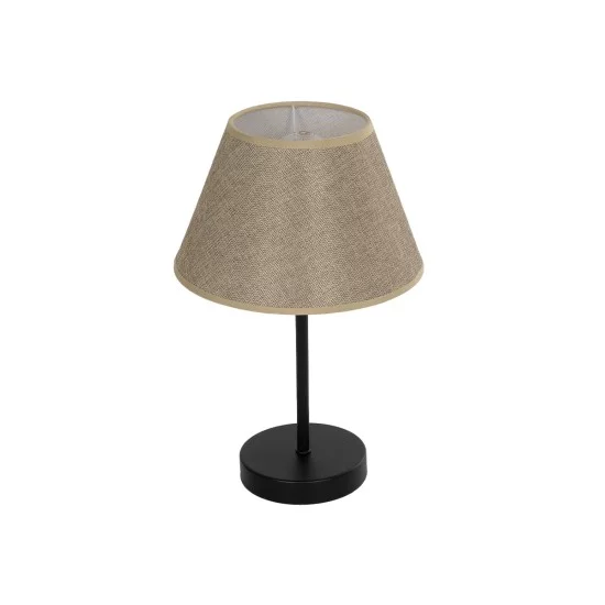 LARA 204-0073 Μοντέρνο Επιτραπέζιο Φωτιστικό Πορτατίφ με Ντουί 1 x E27 AC 220-240V IP20 - Μαύρο & Μπεζ - Μ22 x Π22 x Υ34cm