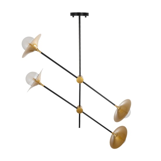 JOLIET 999-0044 Μοντέρνο Φωτιστικό Οροφής με Ντουί 4 x G9 AC 220-240V IP20 - Μαύρο & Χρυσό - Μ93 x Π20 x Υ106cm