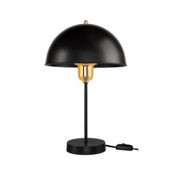 GAZETA 203-0298 Μοντέρνο Επιτραπέζιο Φωτιστικό Πορτατίφ με Ντουί 1 x E27 AC 220-240V IP20 - Μαύρο & Χρυσό - Μ25 x Π25 x Υ39cm