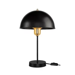 GAZETA 203-0298 Μοντέρνο Επιτραπέζιο Φωτιστικό Πορτατίφ με Ντουί 1 x E27 AC 220-240V IP20 - Μαύρο & Χρυσό - Μ25 x Π25 x Υ39cm