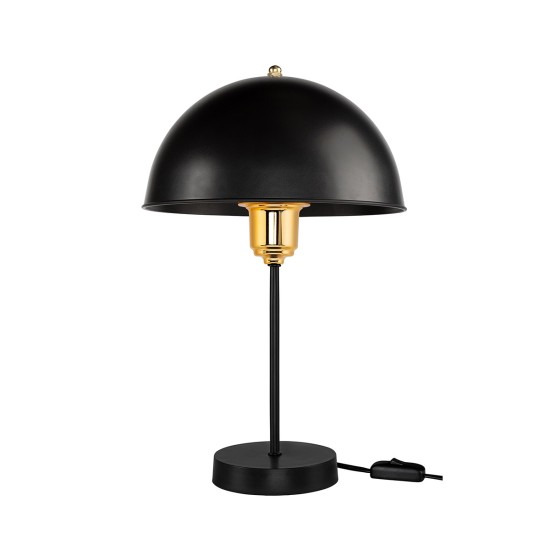 GAZETA 203-0298 Μοντέρνο Επιτραπέζιο Φωτιστικό Πορτατίφ με Ντουί 1 x E27 AC 220-240V IP20 - Μαύρο & Χρυσό - Μ25 x Π25 x Υ39cm