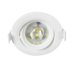 DE VALERA 60182 Χωνευτό Κινούμενο Downlight Σποτ LED 5W 500lm 60° AC 220-240V IP20 Ψυχρό Λευκό 6000K - Bridgelux SMD Chip & TÜV SÜD Driver - Λευκό Ματ - Μ9 x Π9 x Υ4cm / Q8cm - 3 Χρόνια Εγγύηση