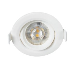DE VALERA 60184 Χωνευτό Κινούμενο Downlight Σποτ LED 5W 470lm 60° AC 220-240V IP20 Θερμό Λευκό 2700K - Bridgelux SMD Chip & TÜV SÜD Driver - Λευκό Ματ - Μ9 x Π9 x Υ4cm / Q8cm - 3 Χρόνια Εγγύηση