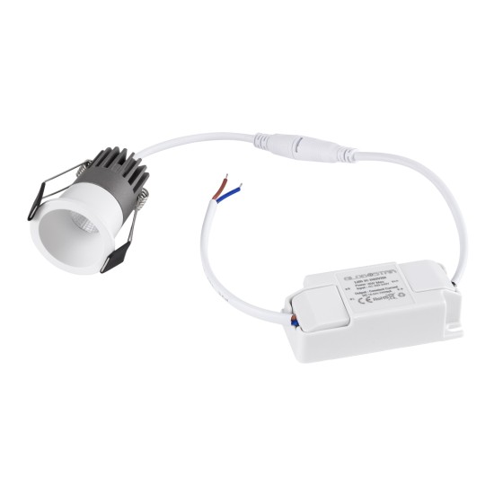 MICRO-S 60237 Χωνευτό LED Spot Downlight TrimLess Φ4cm 5W 625lm 38° AC 220-240V IP20 Φ4 x Υ5.9cm - Στρόγγυλο - Λευκό - Θερμό Λευκό 2700K - Bridgelux COB - 5 Years Warranty MICRO-S 60237 Χωνευτό LED Spot Downlight TrimLess Φ4cm 5W 625lm 38° AC 220-240V IP20 Φ4 x Υ5.9cm - Στρόγγυλο - Λευκό - Θερμό Λευκό 2700K - Bridgelux COB - 5 Years Warranty