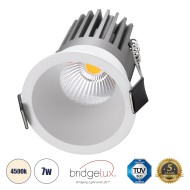 MICRO-B 60242 Χωνευτό LED Spot Downlight TrimLess Φ6cm 7W 910lm 38° AC 220-240V IP20 Φ6 x Υ7.8cm - Στρόγγυλο - Λευκό - Φυσικό Λευκό 4500K - Bridgelux COB - 5 Years Warranty