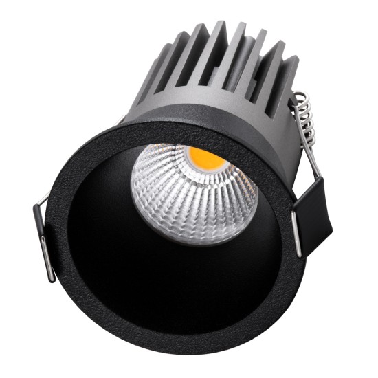 MICRO-B 60244 Χωνευτό LED Spot Downlight TrimLess Φ6cm 7W 910lm 38° AC 220-240V IP20 Φ6 x Υ7.8cm - Στρόγγυλο - Μαύρο - Φυσικό Λευκό 4500K - Bridgelux COB - 5 Years Warranty